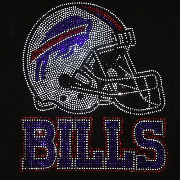 Buffalo Bills  rhinestone hoodie Bills on sleeve S M L XL 2X 3X 4X 5X - Picture 6 of 6